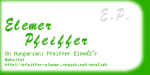 elemer pfeiffer business card